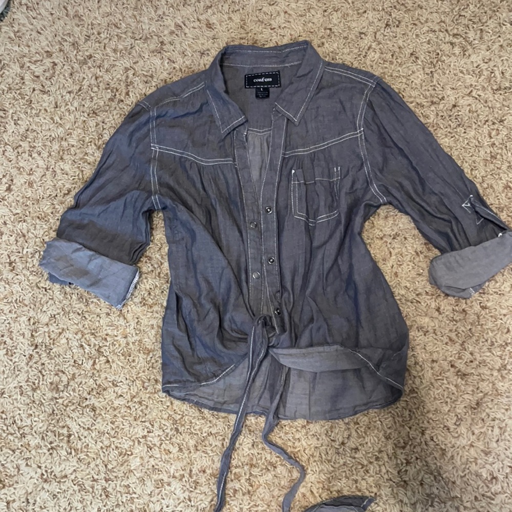 Grey half cowgirl shirt